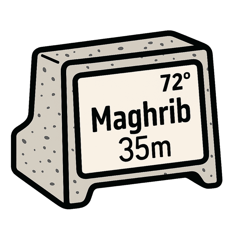 Prayr e-ink display showing Maghrib prayer time and countdown - Smart prayer clock